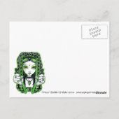 Vivian Cybergoth Toxic Green Fairy Briefkaart (Achterkant)