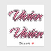 Vivian faded pink Aufkleber Sticker Stickerset (Vel)