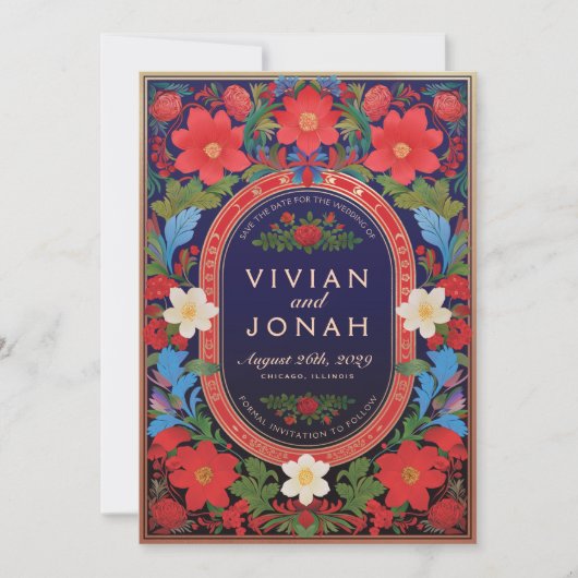 VIVIAN I Bloemen Huwelijksaankondiging Bewaar de D Kaart (Voorkant)