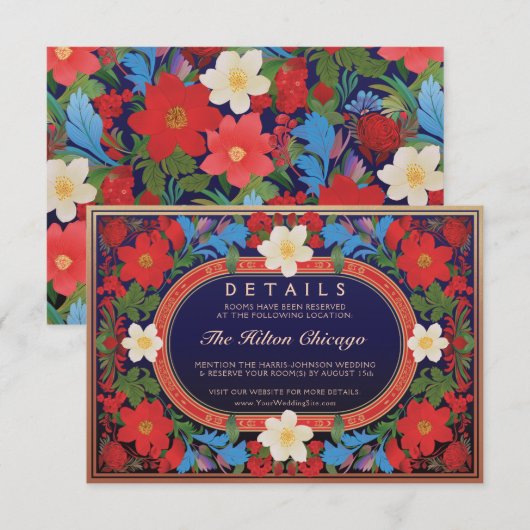 VIVIAN I: Kaart voor huwelijksdetails (Voorkant / Achterkant)