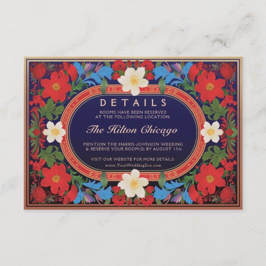 VIVIAN I: Kaart voor huwelijksdetails (Voorkant)