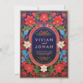 VIVIAN I - Kleurrijke Bloemen Huwelijksuitnodiging Kaart (Voorkant)