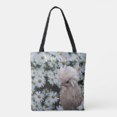 Vivian op White Daisies - Pas Jouw naam aan Tote Bag (Achterkant)