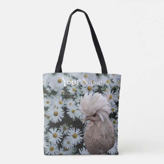 Vivian op White Daisies - Pas Jouw naam aan Tote Bag (Achterkant)