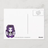 "Vivian" Paarse Cyber Gothic Fairy Art Briefkaart (Achterkant)
