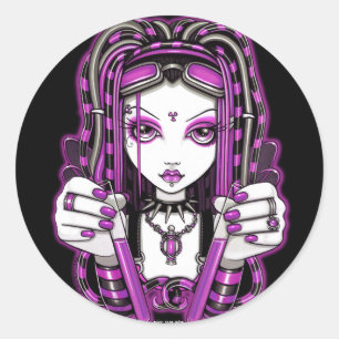 "Vivian" roze Cyber Gothic Fairy Stickers