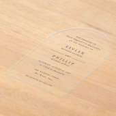 Vivian Simple Elegant Wedding Acryl Uitnodigingen (Laagn)