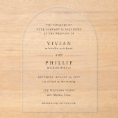 Vivian Simple Elegant Wedding Acryl Uitnodigingen (Voorkant)