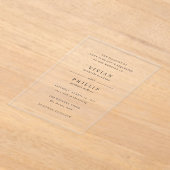 Vivian Simple Elegant Wedding Acryl Uitnodigingen (Laagn)