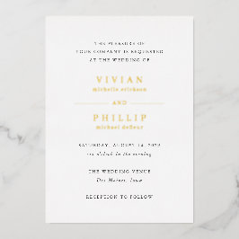 Vivian Simple Elegant Wedding Folie Uitnodiging