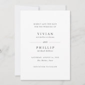 Vivian Simple Elegant Wedding Save The Date (Voorkant)