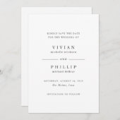 Vivian Simple Elegant Wedding Save The Date (Voorkant / Achterkant)