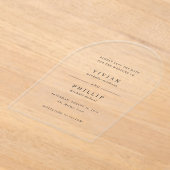 Vivian Simple Elegant Wedding Save the Date Acryl Uitnodigingen (Laagn)