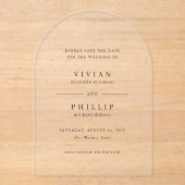 Vivian Simple Elegant Wedding Save the Date Acryl Uitnodigingen (Voorkant)