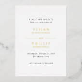 Vivian Simple Elegant Wedding Save the Date Folie Uitnodiging (Voorkant)