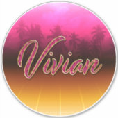 Vivian Vorname Name golden pink Aufkleber Sticker (Voorkant)