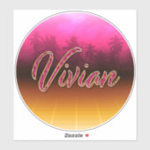 Vivian Vorname Name golden pink Aufkleber Sticker (Vel)
