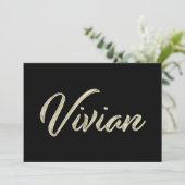 Vivian white gold Handwriting Karte Kaart (Staand voorkant)
