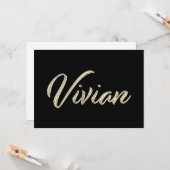 Vivian white gold Handwriting Karte Kaart (Voorkant / Achterkant in situ)