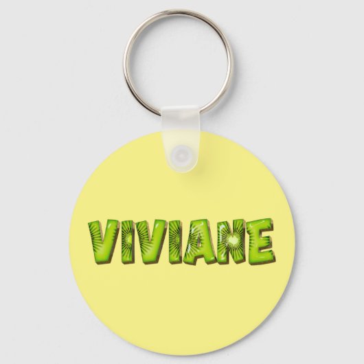 Viviane Name Kiwi Design Schlüsselanhänger Sleutelhanger (Voorkant)