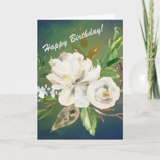 Vivian's Shop Happy Birthday met mooie bloemen Kaart (Voorkant)