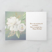 Vivian's Shop Happy Birthday met mooie bloemen Kaart (Binnen)