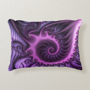 Vivid Abstract Cool Pink Paars Fractal Art Spiral Accent Kussen