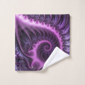 Vivid Abstract Cool Pink Paars Fractal Art Spiral Bad Handdoek (Wasdoekje)