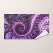 Vivid Abstract Cool Pink Paars Fractal Art Spiral Bad Handdoek (Handdoek)