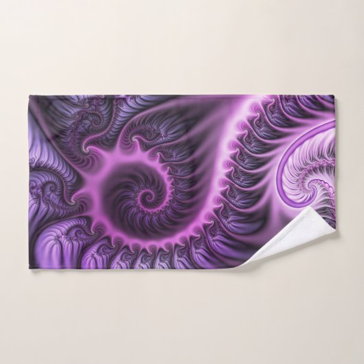 Vivid Abstract Cool Pink Paars Fractal Art Spiral Bad Handdoek (Handdoek)