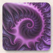 Vivid Abstract Cool Pink Paars Fractal Art Spiral Bier Onderzetter (Voorkant)
