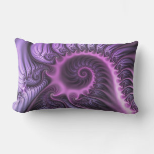 Vivid Abstract Cool Pink Paars Fractal Art Spiral Buitenkussen