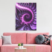Vivid Abstract Cool Pink Paars Fractal Art Spiral Canvas Afdruk (Insitu (Woonkamer))
