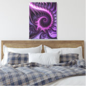 Vivid Abstract Cool Pink Paars Fractal Art Spiral Canvas Afdruk (Insitu (Slaapkamer))