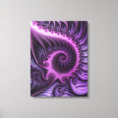 Vivid Abstract Cool Pink Paars Fractal Art Spiral Canvas Afdruk (Voorkant)