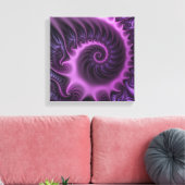 Vivid Abstract Cool Pink Paars Fractal Art Spiral Canvas Afdruk (Insitu (Woonkamer))