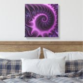 Vivid Abstract Cool Pink Paars Fractal Art Spiral Canvas Afdruk (Insitu (Slaapkamer))