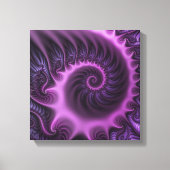 Vivid Abstract Cool Pink Paars Fractal Art Spiral Canvas Afdruk (Voorkant)