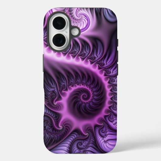 Vivid Abstract Cool Pink Paars Fractal Art Spiral Case-Mate iPhone Case (Achterkant)