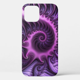 Vivid Abstract Cool Pink Paars Fractal Art Spiral Case-Mate iPhone Case