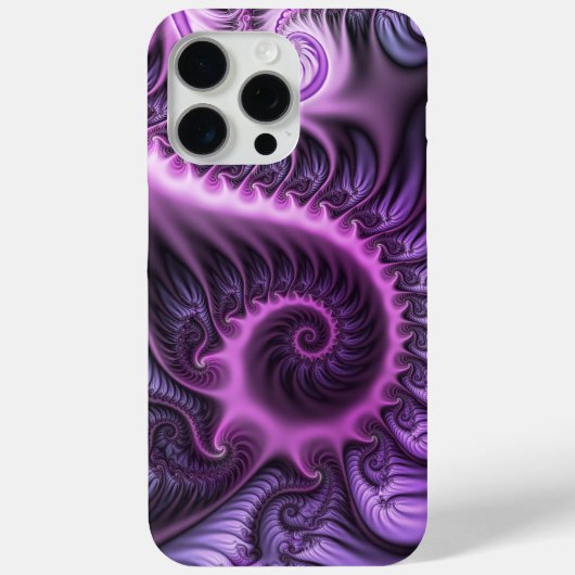 Vivid Abstract Cool Pink Paars Fractal Art Spiral Case-Mate iPhone Case (Achterkant)