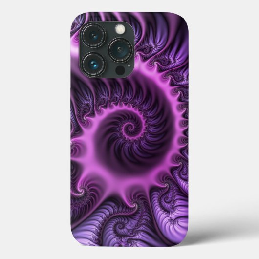 Vivid Abstract Cool Pink Paars Fractal Art Spiral Case-Mate iPhone Case (Achterkant)