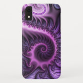Vivid Abstract Cool Pink Paars Fractal Art Spiral Case-Mate iPhone Case (Achterkant)