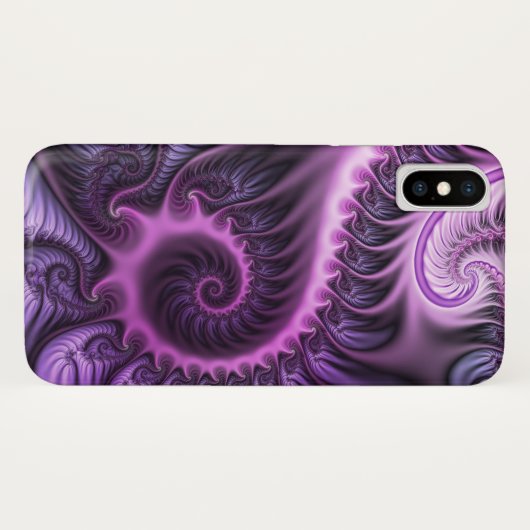 Vivid Abstract Cool Pink Paars Fractal Art Spiral Case-Mate iPhone Case (Achterkant (horizontaal))