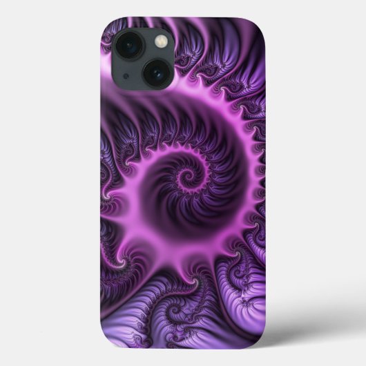 Vivid Abstract Cool Pink Paars Fractal Art Spiral Case-Mate iPhone Case (Achterkant)