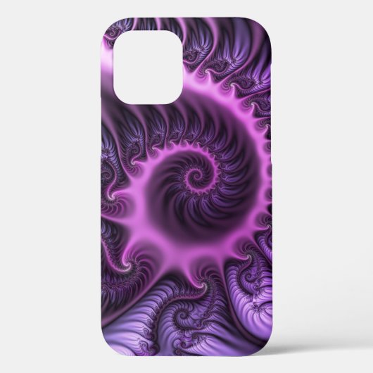 Vivid Abstract Cool Pink Paars Fractal Art Spiral Case-Mate iPhone Case (Achterkant)
