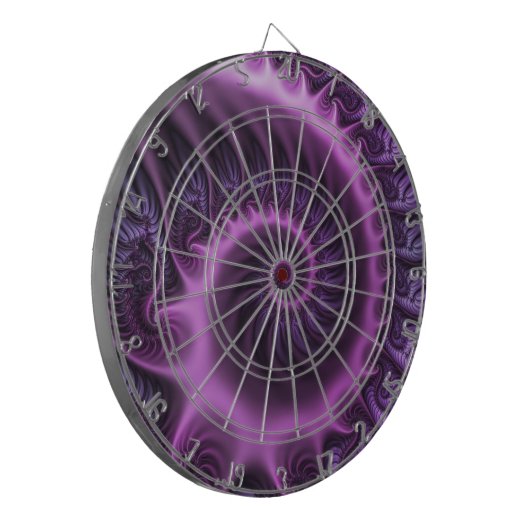Vivid Abstract Cool Pink Paars Fractal Art Spiral Dartbord (Voorkant Links)