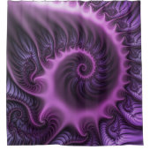Vivid Abstract Cool Pink Paars Fractal Art Spiral Douchegordijn (Voorkant)