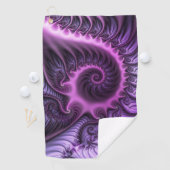 Vivid Abstract Cool Pink Paars Fractal Art Spiral Golfhanddoek (Insitu)