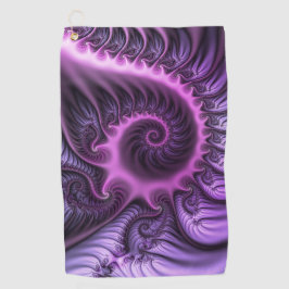 Vivid Abstract Cool Pink Paars Fractal Art Spiral Golfhanddoek